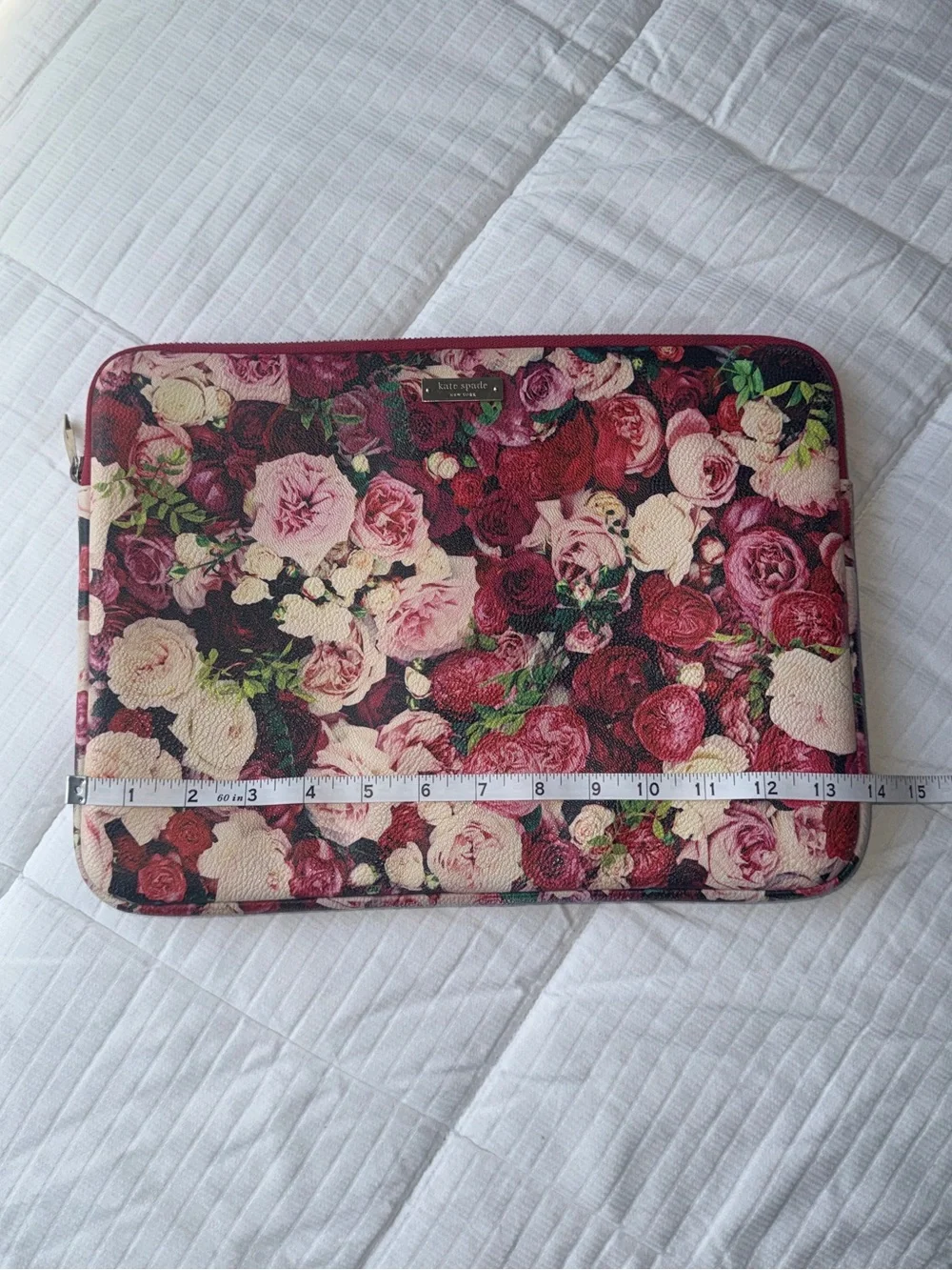 Kate Spade floral print laptop sleeve in Grant Street Roses